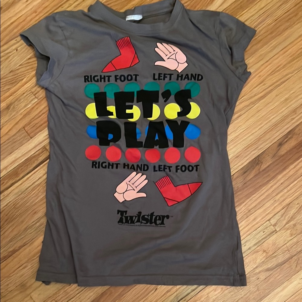 Twister Gray Short Sleeve Tee with Playful Graphic